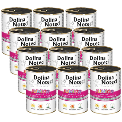 DOLINA NOTECI PREMIUM Junior bogata w serca indyka 12x400g