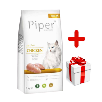 DOLINA NOTECI Piper Animals z kurczakiem dla kotów 3kg + niespodzianka dla kota GRATIS!