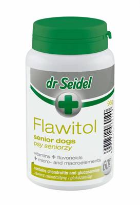 Dr Seidel FLAWITOL dla psów seniorów Preparat witaminowo-mineralny z flawonoidami z winogron 60tab