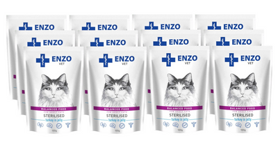 ENZO VET Sterilised dieta dla kotów sterylizowanych z indykiem w galaretce 12x100g
