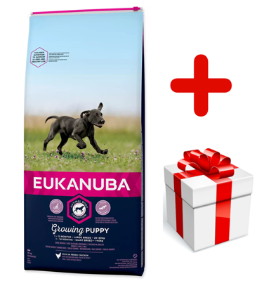 Eukanuba puppy&junior large breed 15kg +  niespodzianka dla psa GRATIS!