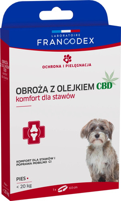 FRANCODEX Obroża z olejkiem CBD 60 cm dla psów o wadze poniżej 20 kg - 1 szt.