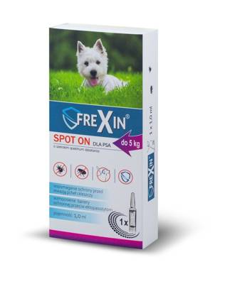 FREXIN Krople przeciw ektopasożytom dla psa do 5 kg 1 ml