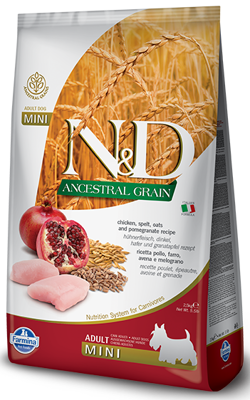 Farmina N&D Ancestral Grain canine CHICKEN & POMEGRANATE ADULT MINI 2,5kg