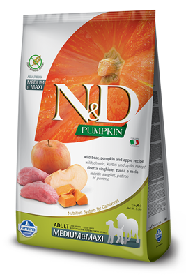 Farmina N&D Pumpkin Grain Free canine BOAR AND APPLE ADULT MEDIUM & MAXI 2,5kg