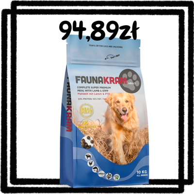 Faunakram Complete Super Premium Grain Free sucha karma dla psów z jagnięciną i kurczakiem 10kg