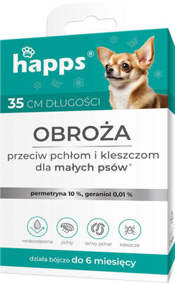 HAPPS - obroża przeciw pchłom i kleszczom dla małych psów 35cm