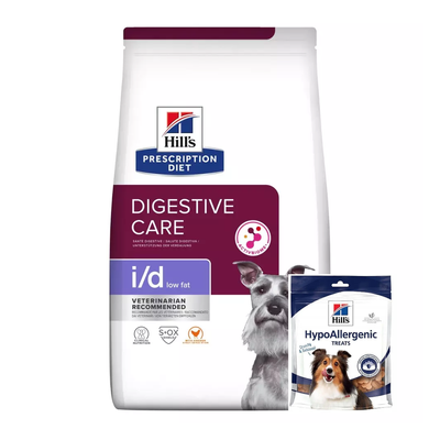HILL'S PD Prescription Diet Canine i/d Low Fat 12kg+ Przysmak GRATIS!
