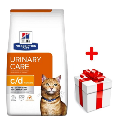 HILL'S PD Prescription Diet Feline c/d Multicare Kurczak 8kg + niespodzianka dla kota GRATIS!