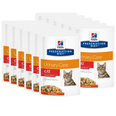 HILL'S PD Prescription Diet Feline c/d Urinary Stress Kurczak 12 x 85g saszetka