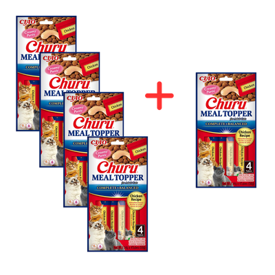 INABA  Cat Meal Topper Chicken Recipe 4x14 (56g) 4+1 GRATIS