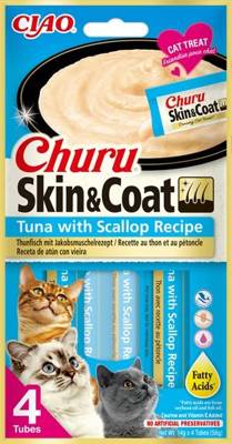 INABA  Churu Skin & Coat dla kota o smaku tuńczyka i przegrzebek 4x14g