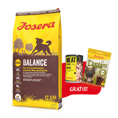 JOSERA Balance Senior/Light 12,5kg + Denties 180g & Meatlovers 400g GRATIS!!