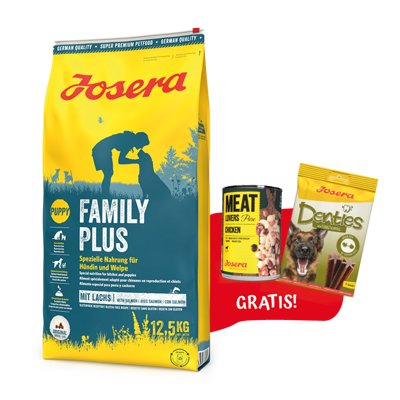 JOSERA Family Plus 12,5kg + Denties 180g & Meatlovers 400g GRATIS!!