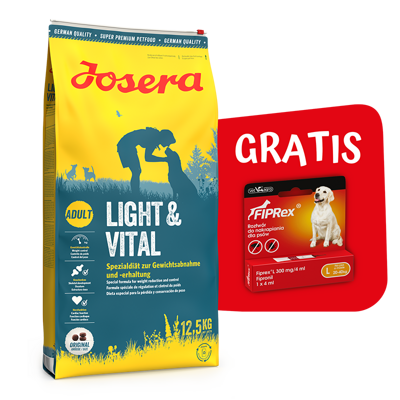 JOSERA Light & Vital 12,5kg + FIPREX 75 L 4ML GRATIS!!