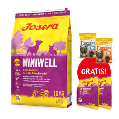 JOSERA Miniwell 10kg + 2x900g & Denties 2x180g GRATIS!!