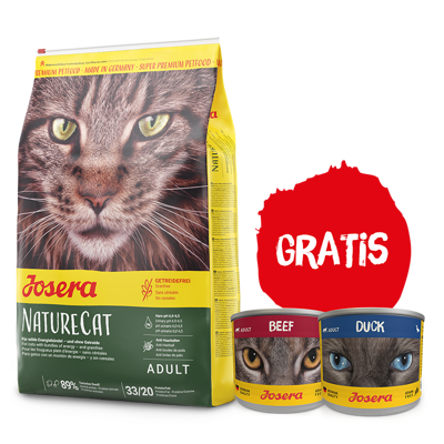 JOSERA NatureCat 10kg + 2x puszka 200g GRATIS!!