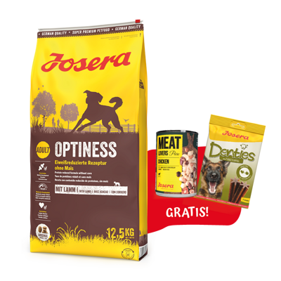 JOSERA Optiness 12,5kg + Denties 180g & Meatlovers 400g GRATIS!!