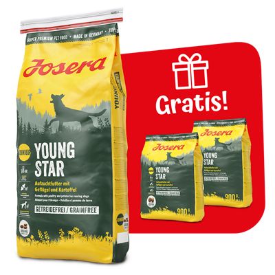 JOSERA YoungStar - Grain Free 15kg + 2x900g GRATIS!!!