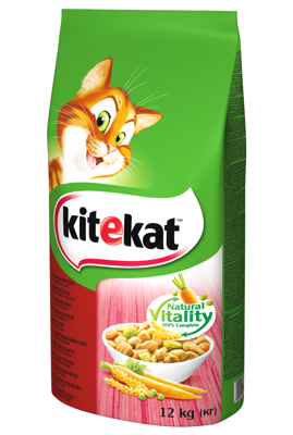 KITEKAT 12kg - sucha karma dla kotów z wołowiną i warzywami