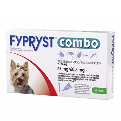 KRKA Fypryst Combo krople na pchły i kleszcze dla psa 2-10 kg 67 mg/0,67ml 1 pipeta