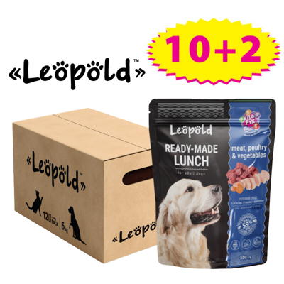 LEOPOLD gotowy obiad z mięsem, drobiem i warzywami 12x500g