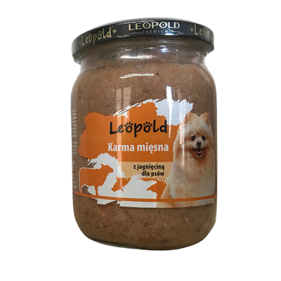 Leopold Karma mięsna z jagnięciną dla psów 500g (Słoik)