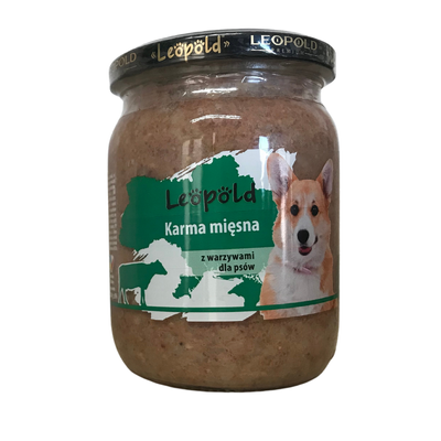 Leopold Karma mięsna z warzywami dla psów 500g (Słoik)