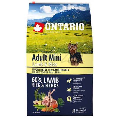 ONTARIO- Adult Mini Lamb & Rice 6,5kg + FITMIN Biscuits 180g GRATIS!!!