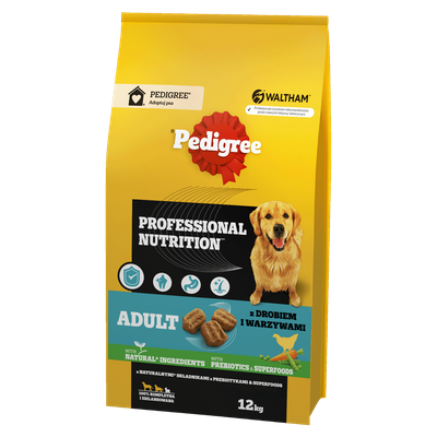 PEDIGREE® Adult Professional Nutrition 11,5kg z drobiem i warzywami - sucha karma pełnoporcjowa dla dorosłych psów dużych i średnich ras/Opakowanie uszkodzone (1403 !!!