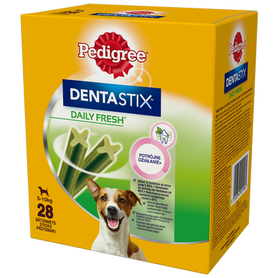 PEDIGREE® DentaStix™ Daily Fresh – karma uzupełniająca o smaku kurczaka, dla psów małych ras– 4x110g