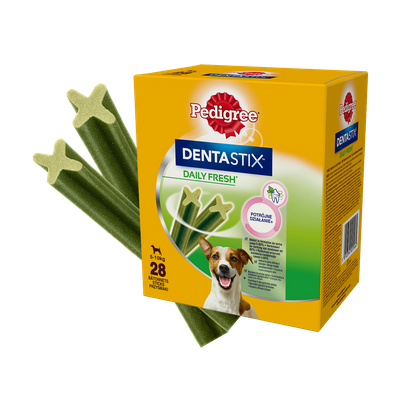 PEDIGREE® DentaStix™ Daily Fresh – karma uzupełniająca o smaku kurczaka, dla psów małych ras– 4x110g