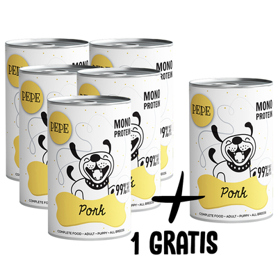 PEPE MONO PROTEIN Pork (wieprzowina) 5x400g+1 GRATIS !!! 
