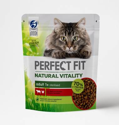PERFECT FIT™ Natural Vitality 1+ z Wołowiną i Kurczakiem 650 g - sucha karma dla dorosłych kotów