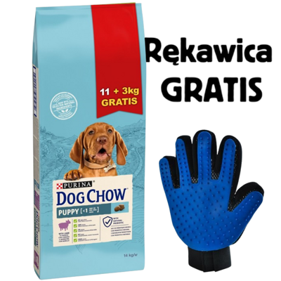 PURINA Dog Chow Puppy Lamb 14kg + Rękawica do czesania GRATIS!