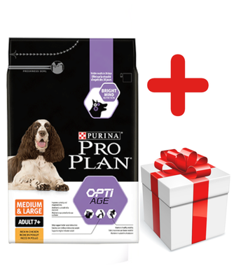 Purina Pro Plan Medium & Large Adult 7+ Optiage 14kg  niespodzianka dla psa GRATIS!