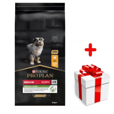 Purina Pro Plan Medium Puppy Optistart, kurczak i ryż 12kg   + niespodzianka dla psa GRATIS!