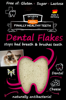 QCHEFS CAT Dental Flakes do higieny jamy ustnej dla KOTA 80g