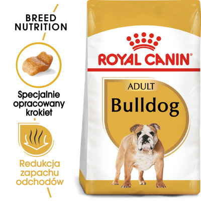 ROYAL CANIN Bulldog Adult 12kg karma sucha dla psów dorosłych rasy bulldog/  Opakowanie uszkodzone (4847, 4958,5838) !!!