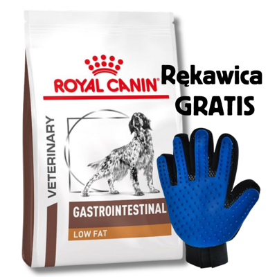 ROYAL CANIN Dog Gastro Intestinal Low Fat 12 kg + Rękawica do czesania GRATIS!