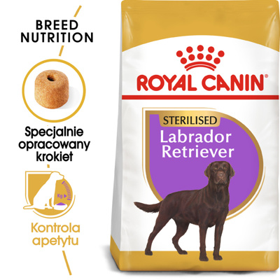 ROYAL CANIN Labrador Retriever Sterilised Adult 12kg karma sucha dla psów dorosłych, rasy labrador retriever, sterylizowanych\ Opakowanie uszkodzone (4148,4769, 7643, 7644) !!! 