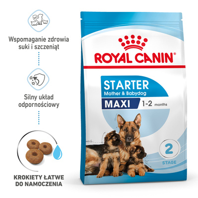 ROYAL CANIN Maxi Starter Mother&Babydog 15kg karma sucha dla suk w ciąży i okresie laktacji oraz szczeniąt, od 4 do 8 tygodnia życia, ras dużych /Opakowanie uszkodzone (6030,6811,7413) !!! 