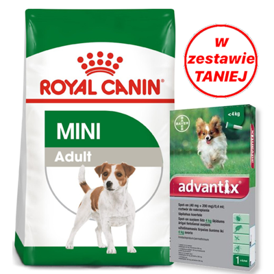 ROYAL CANIN Mini Adult 8kg + Advantix dla psów do 4kg (pipeta 0,4ml)