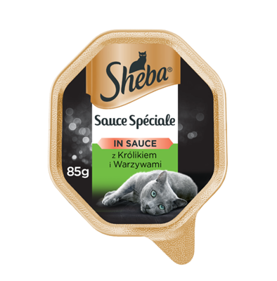 SHEBA® Sauce Speciale 85g z Królikiem, Kaczką i Warzywami - mokra karma dla kotów w sosie