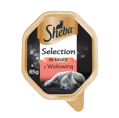 SHEBA® Selection 85g z Wołowiną - mokra karma dla kotów w sosie