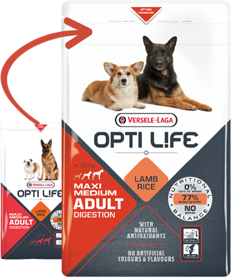 VERSELE-LAGA Opti Life Adult Digestion Medium&Maxi 12,5kg + Advantix - dla psów 10-25kg (pipeta 2,5ml)