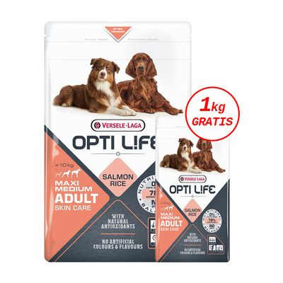 VERSELE-LAGA Opti Life Adult Skin Care Medium&Maxi 12,5kg + 1kg GRATIS !!