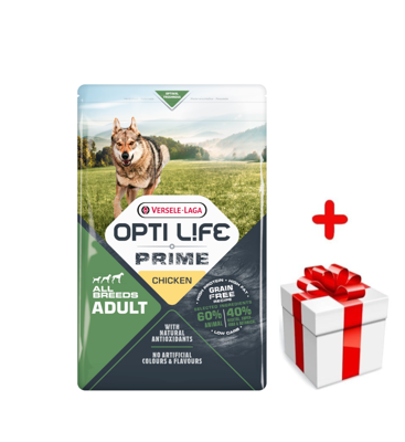 VERSELE-LAGA Opti Life Prime Adult Chicken 12,5kg - karma bezzbożowa dla dla dorosłych psów z kurczakiem + niespodzianka dla psa GRATIS!