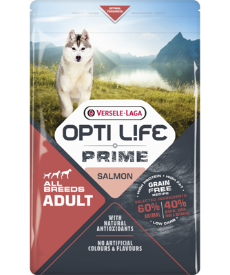 VERSELE-LAGA Opti Life Prime Adult Salmon 2,5kg - karma bezzbożowa dla dorosłych psów z łososiem