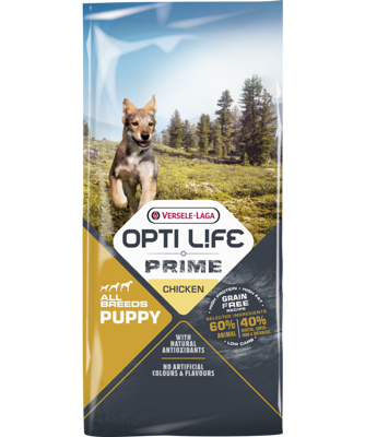VERSELE-LAGA Opti Life Prime Puppy 12,5kg - karma bezzbożowa dla szczeniąt z kurczakiem